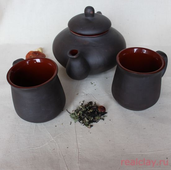 Чайник керамический черный