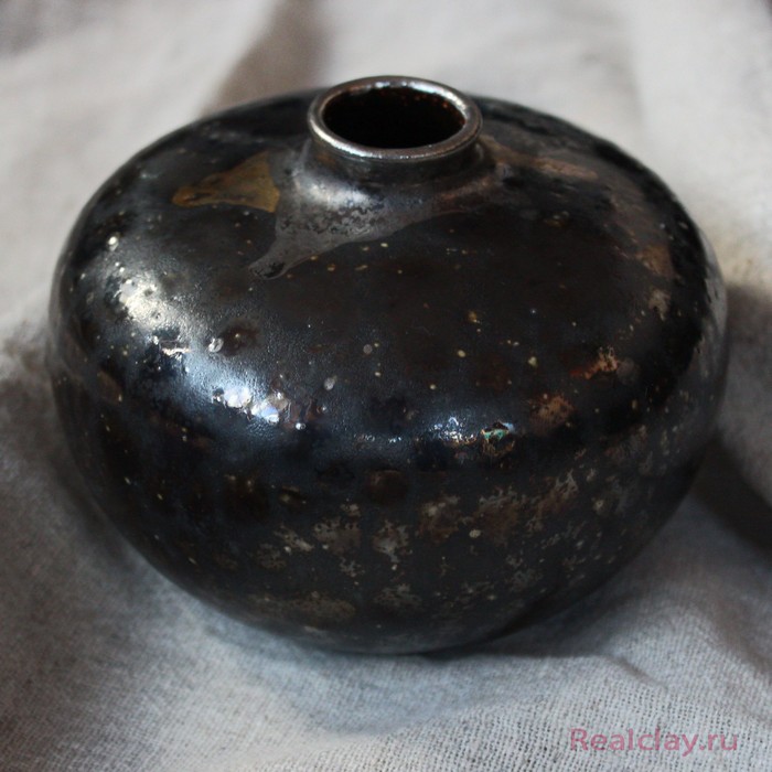 Керамическая вазочка ручной работы Черный Опал